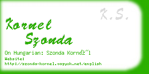 kornel szonda business card